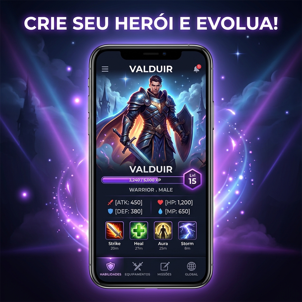 Tela do Painel do Herói